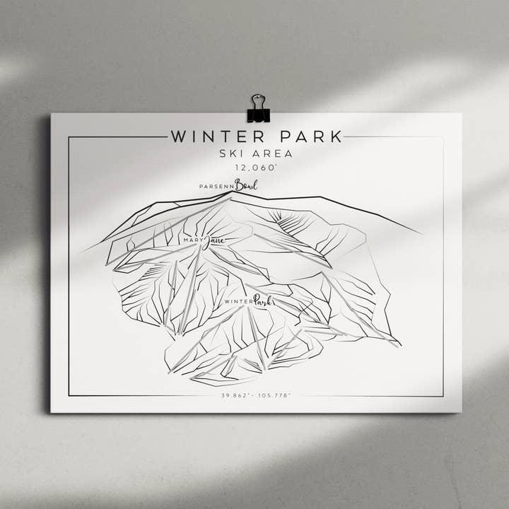 Winter Park Skidområde 9x12 Affisch för wholesale av The Elevated Line LLC