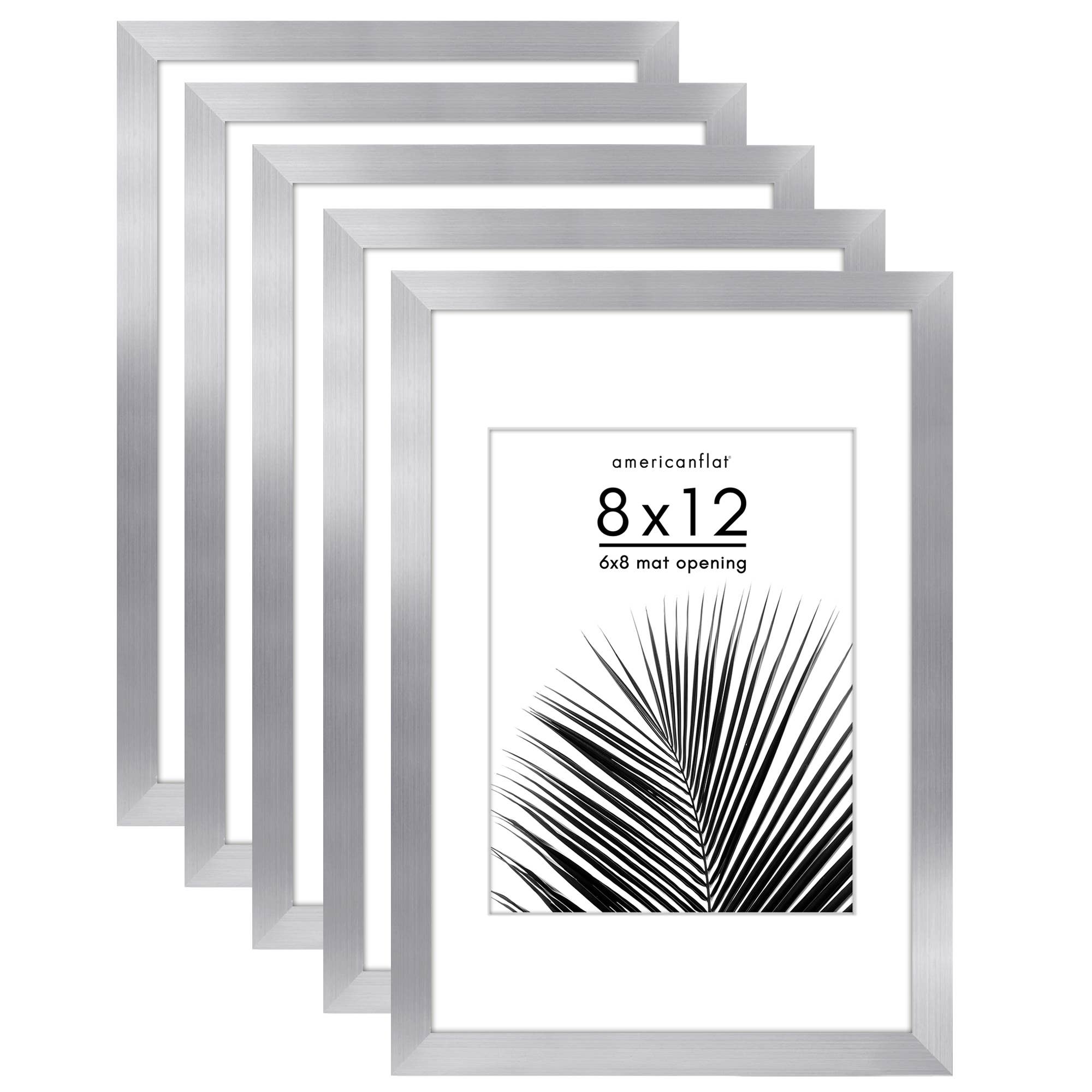 Americanflat - Wholesale Picture Frame - Americanflat 5 Pack Picture Frames With Mat Plexiglass Cover116