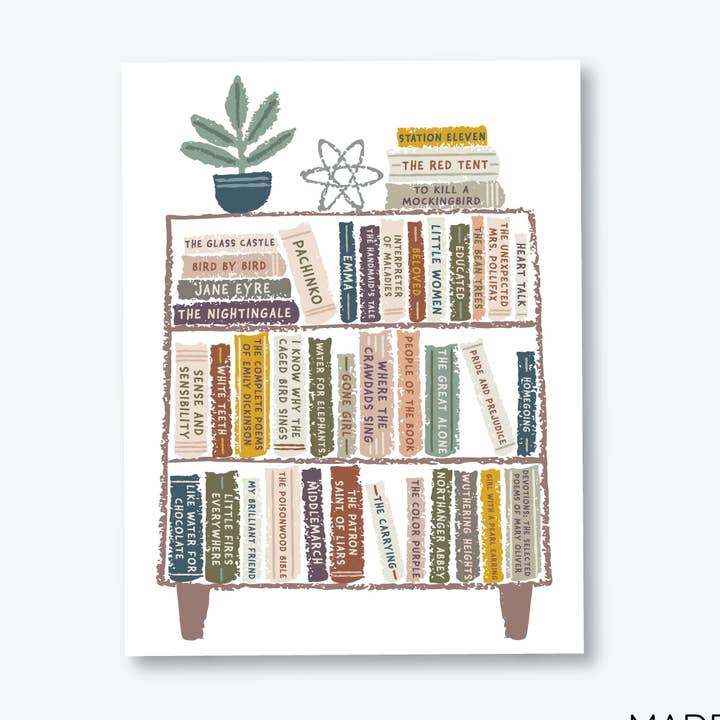 Female Authors Bookshelf Blank Greeting Card for wholesale by meoMADE
