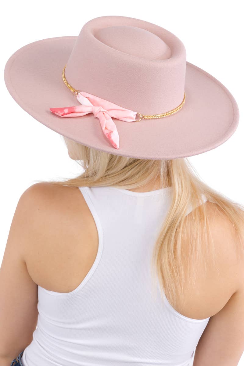 Cap Zone - Vendita all'ingrosso Fedora - Donna - Cappello rancher bolero in lana sintetica con nastro piccolo, catena oro e tesa larga6