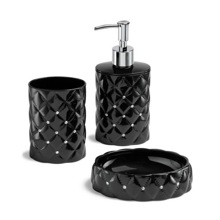 Etol – wholesale Dekorativ tallrik/fat/skål – 65040109 Tvålfat Carat 12,7x8,3x3,6 cm. AS, svart. Swarovski0