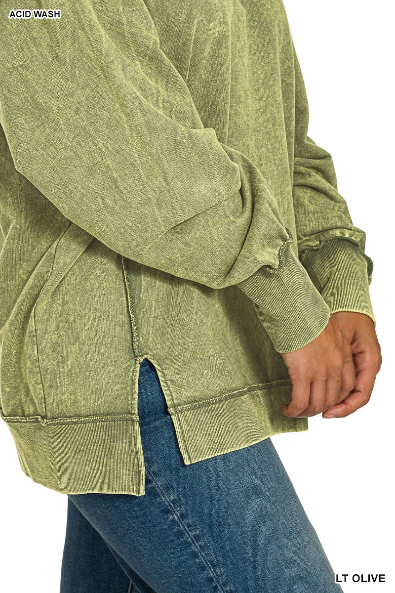 Vanilla Monkey - Wholesale Sweatshirt - Women's - Plus Acid Wash F/terry Exposed-seam Sweatshirt10