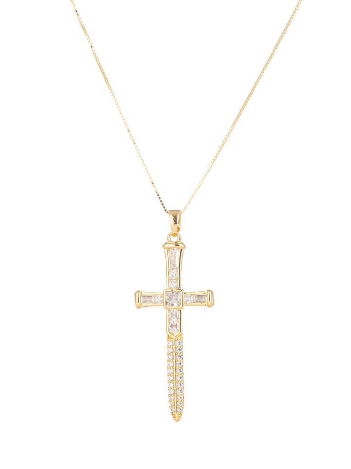 Amari Cross Necklace for wholesale by Eye Candy Los Angeles