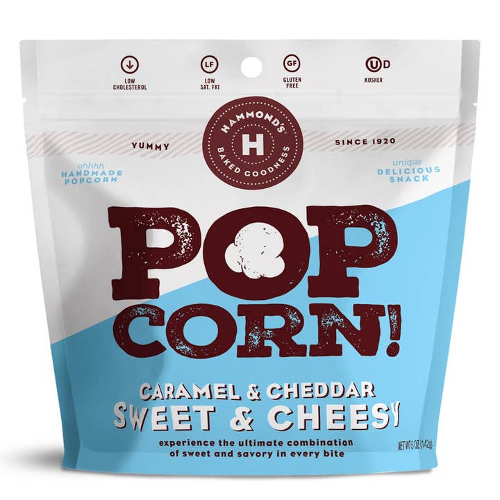 Gourmet Natural Popcorn - Sweet & Cheesy - 5 oz Bag for wholesale by Hammond's Candies
