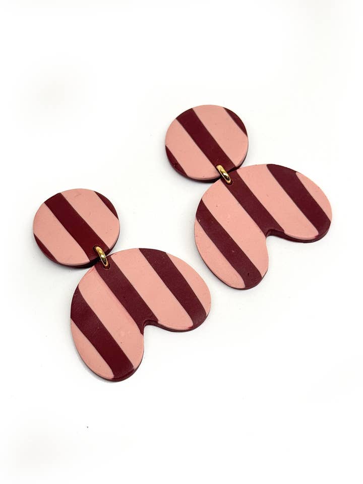 MAVIS / BURGUNDY PINK ØRERINGE for engroshandel hos Grå Design