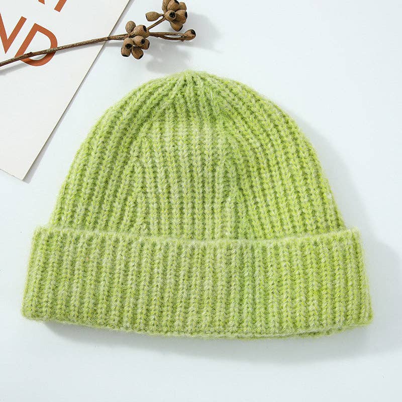 Dipped Shop - Wholesale Beanie - Women's - Simple Ribbed Solid Color Cuffed Knit Beanie DP25F6457