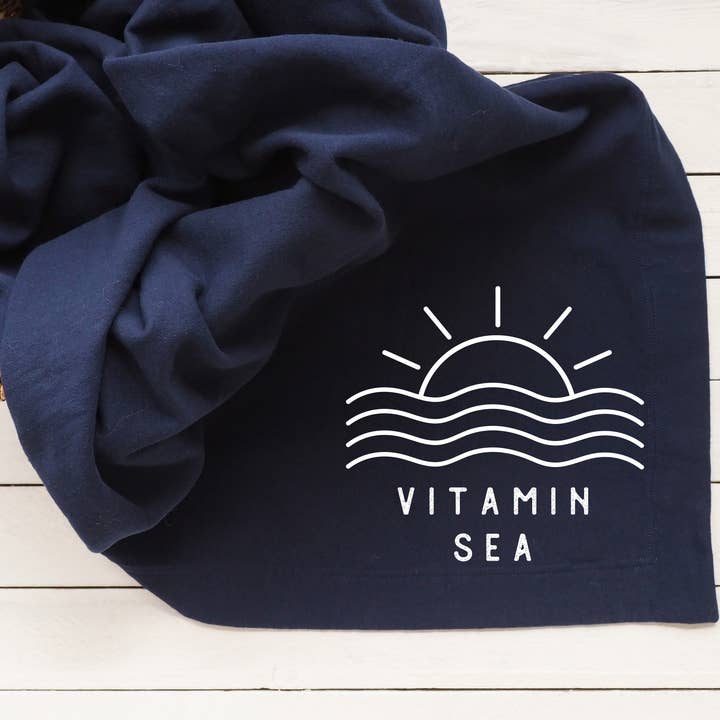 Beach Blanket - Sweatshirt Blanket - Sea for wholesale by Perfect Day Print Co