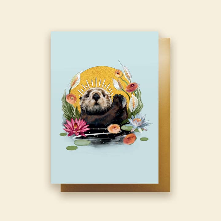 Otter Queen | Carte de voeux pour la vente par Whimsical Art by Darcy Goedecke
