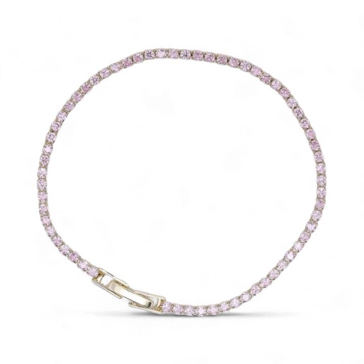 Bracciale tennis rosa per la vendita all'ingrosso da parte di Meghan Bo Designs
