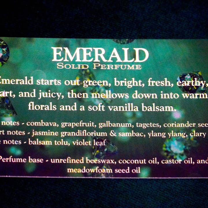Radiant Sun Botanicals – wholesale Solid perfume – Emerald Solid Perfume