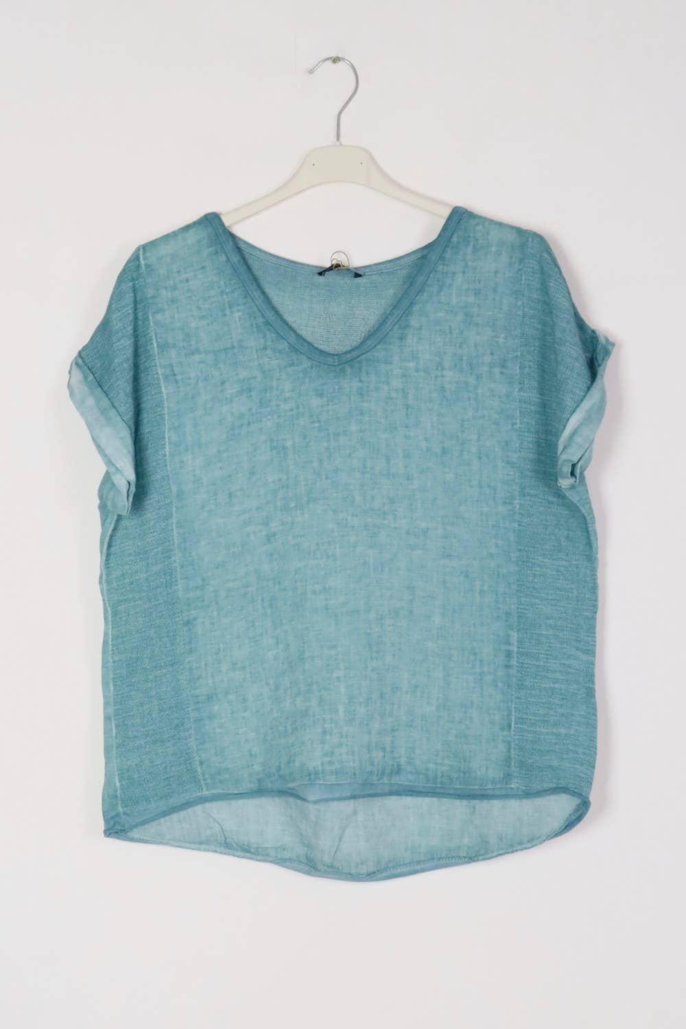 LÉA & LUC - Vente T-shirt – femme - T-Shirt texturé en 100% lin REF. 65149