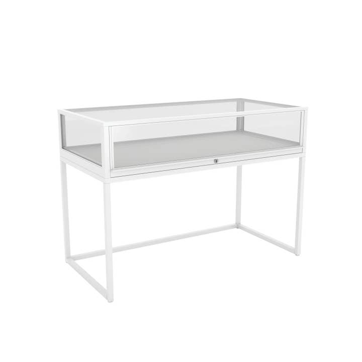 Illuminated 4FT Deluxe Museum Style Glass Showcase for wholesale by Econoco