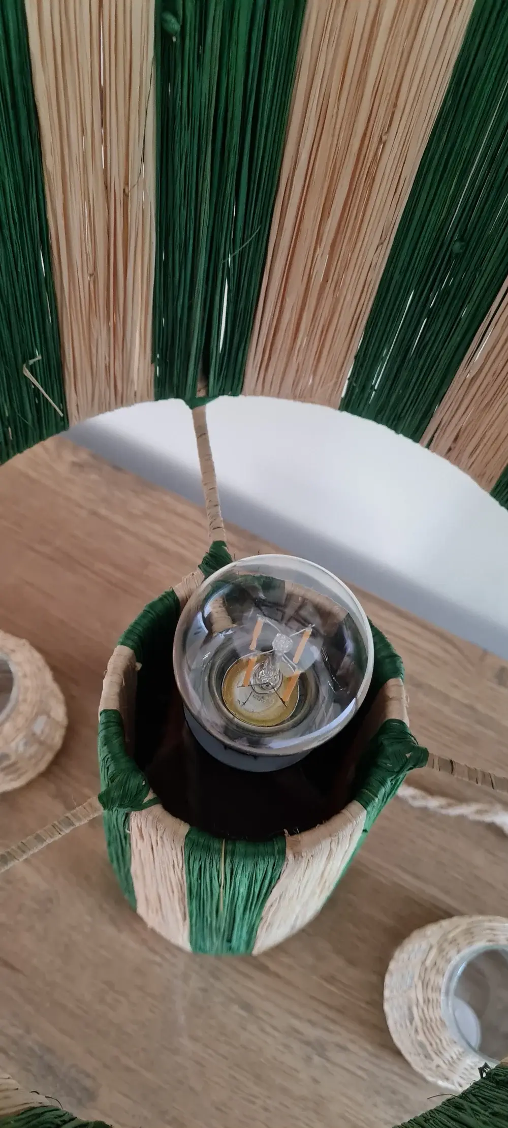 High crafty - Wholesale Accent/Desk Lamp - Handmade Moroccan Raffia Striped Lamp – Natural Fiber Table 3