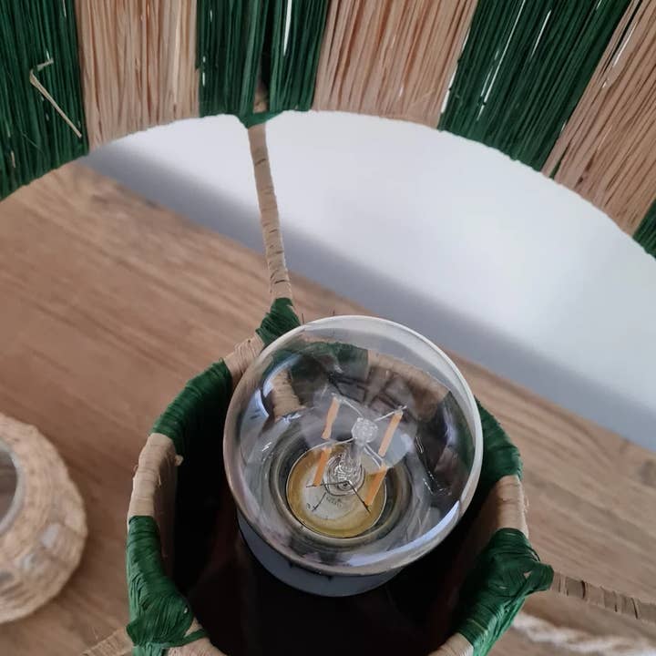 High crafty - Wholesale Accent/Desk Lamp - Handmade Moroccan Raffia Striped Lamp – Natural Fiber Table 3