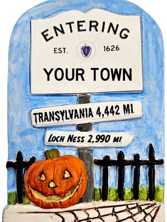 Halloween Entering "Your Town" Ornament for wholesale by Hestia Creations