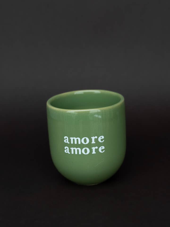 Sisi Becher „Amore Amore“ in Dunkelgrün, 2 dl für den Großhandel von Sisi, house of style BV