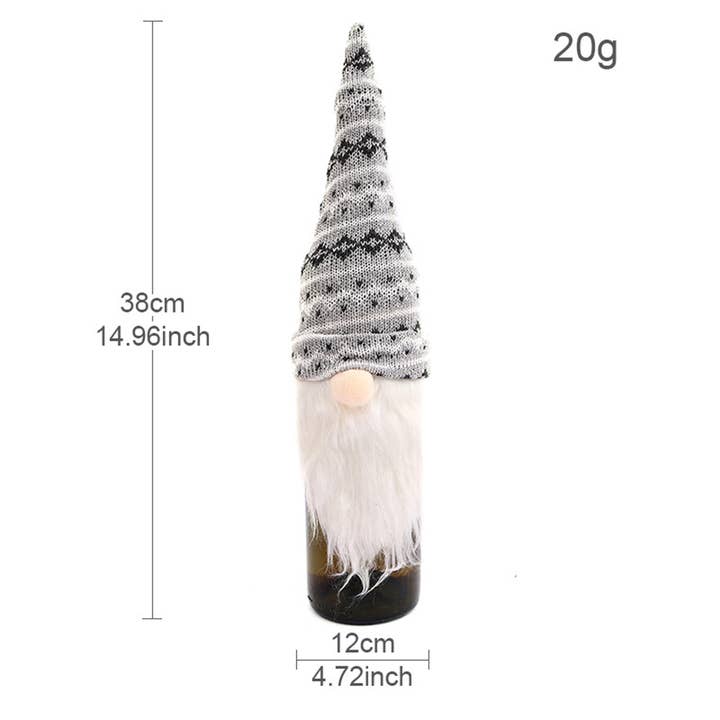 NINEXIS - Wholesale Beanie - Women's - CWMM9411_CHRISTMAS FACELESS DOLL KNITTED WINE BOTTLE HAT2