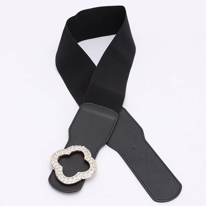 BK Faux Leather Metal metal Buckle Stretch Plus Size Belt for wholesale on Faire