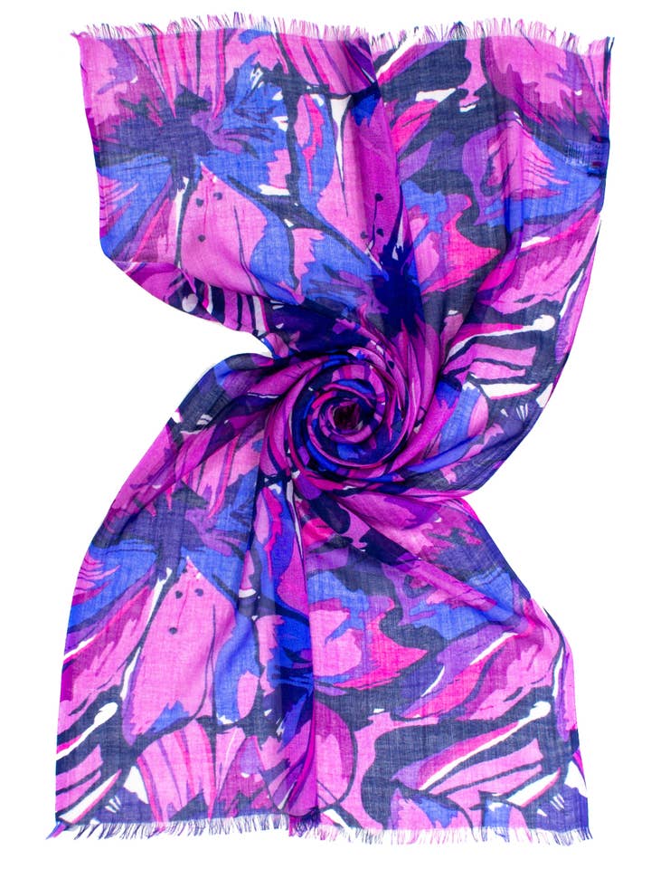 FLOWER PRINT STOLE, 100% WO, 70X180, MADE IN INDIA. STOLE STA for wholesale by Ayfee