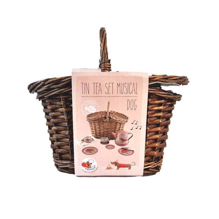 Egmont - Wholesale Toy Feeding Set - Kids - Musical Dog Tin Tea Set In A Basket