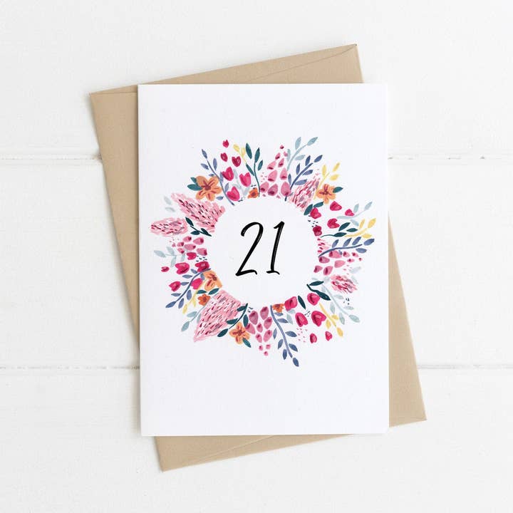 21st Birthday | A6 Card for wholesale by Watts Illustration