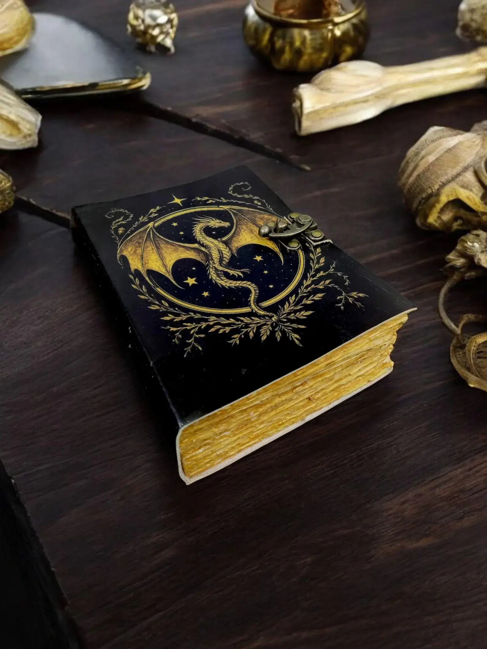 MNM HANDICRAFTS – Engroshandel Dagbog – Drage Wicca Stor Grimoire Vintage læderjournal3