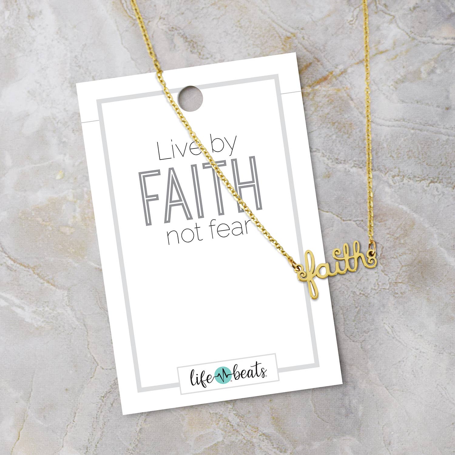 Lifebeats Gifts - Wholesale Halskettinghanger - Faith Script ketting9