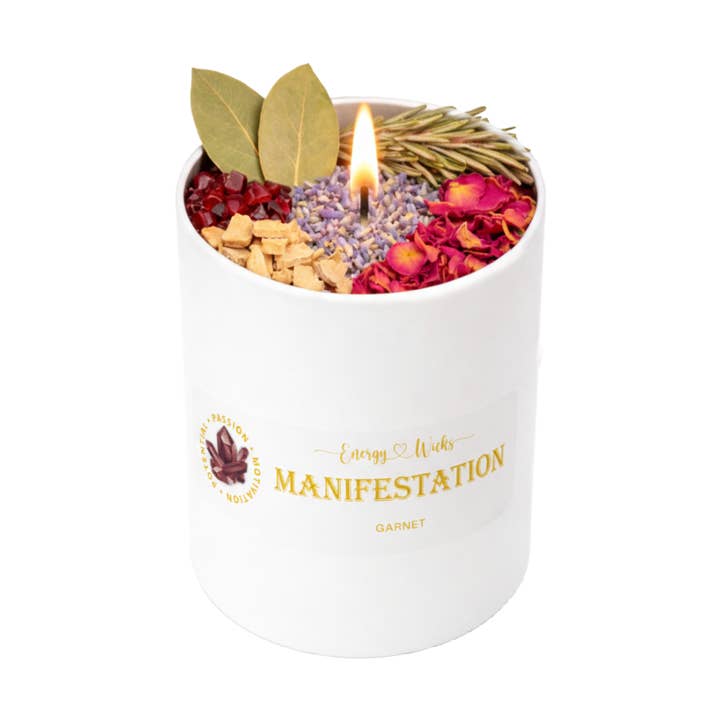MANIFESTATION CRYSTAL CANDLE for wholesale by Energy Wicks