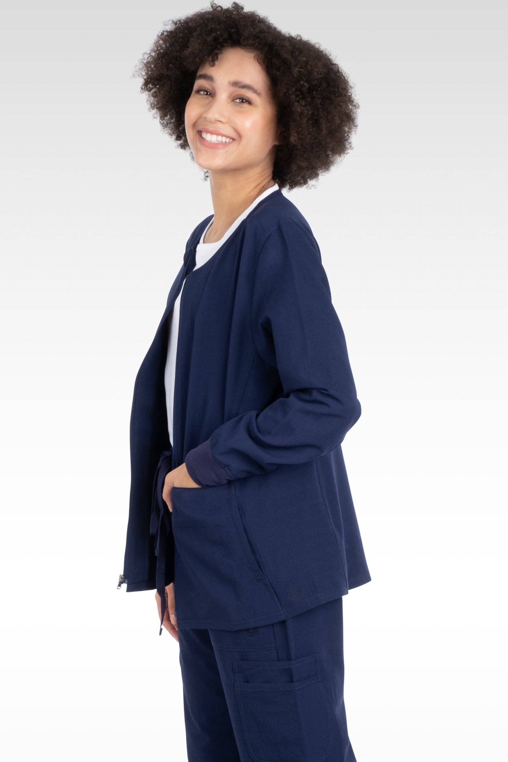 Aura Naturale - Wholesale Healthcare Uniform - Women's - Tana Women Round Neck Zipped Scrubs Jacket 4 Pockets (17050)4