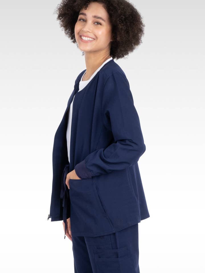 Aura Naturale - Wholesale Healthcare Uniform - Women's - Tana Women Round Neck Zipped Scrubs Jacket 4 Pockets (17050)4