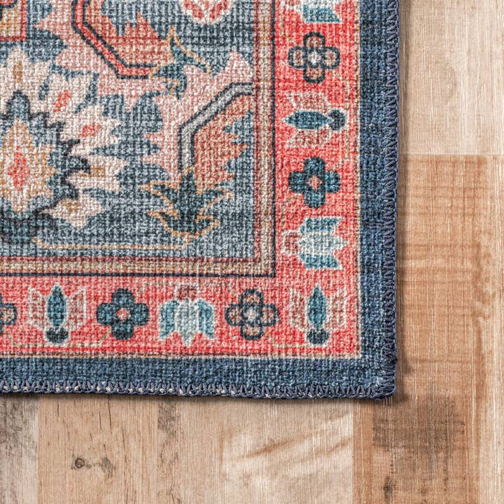 Blue Shyla Washable Southwestern Area Rug for wholesale on Faire