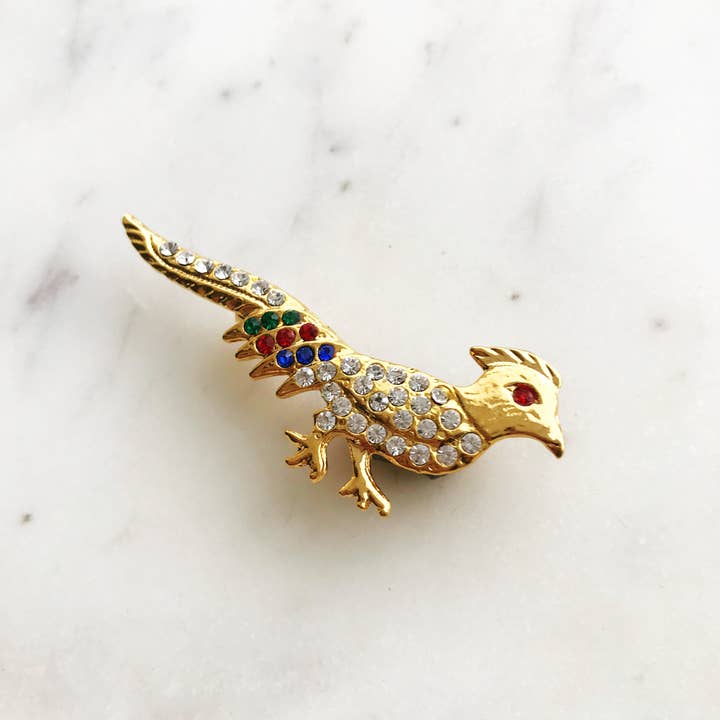 Carmen Miller Jewellery - Wholesale Brooch - Vintage Pheasant Crystal Brooch2