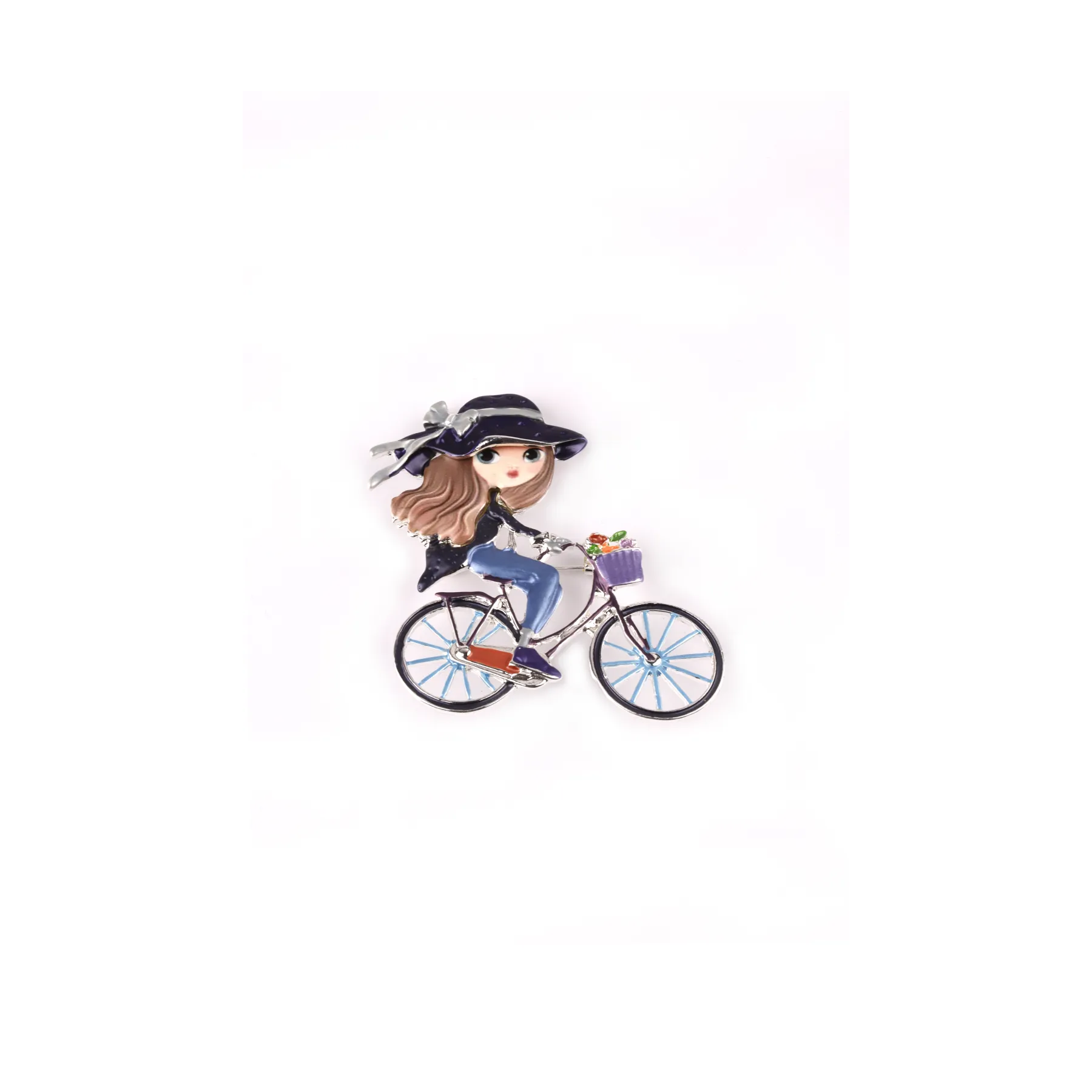 Domoflor s.l - Wholesale Brooch - ✨ Girl on Bicycle Brooch 🚲💐0