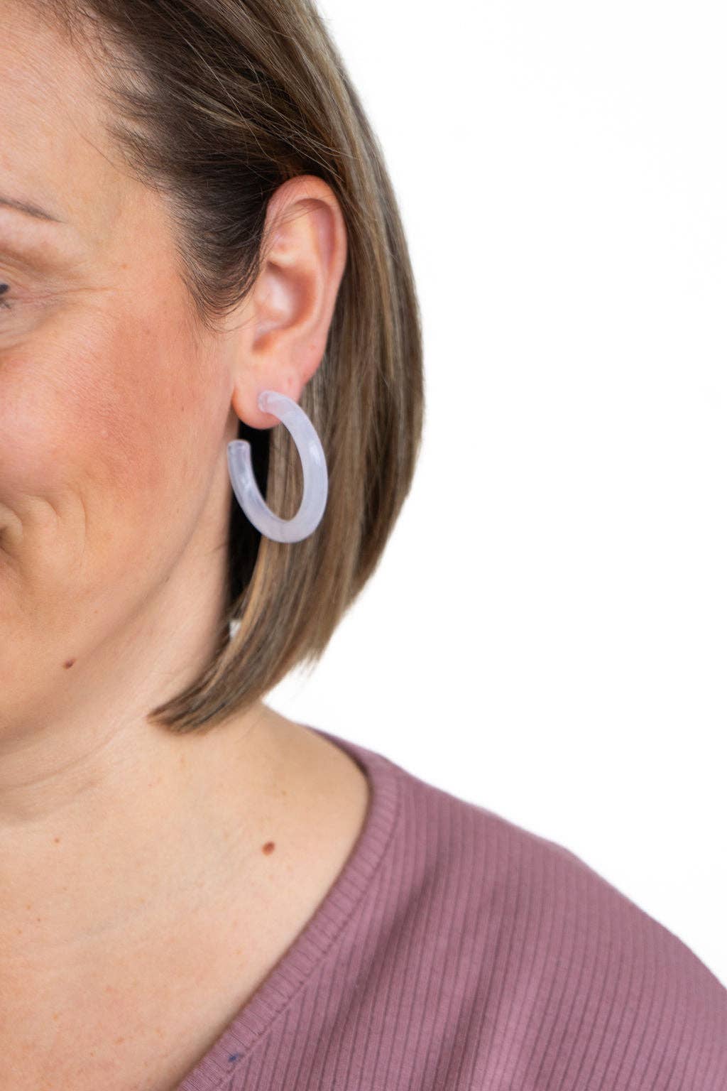 Spiffy & Splendid - Wholesale Hoop Earrings - Josie Hoops - White // Jewelry, Earrings, Gift2