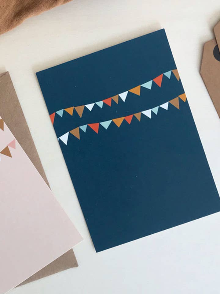 Postal con guirnaldas azules para venta al por mayor de Linienwerk