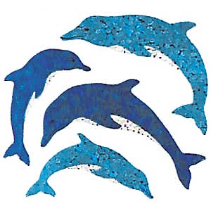 Jillson & Roberts - Wholesale Sticker - Mini Dolphins Stickers - Prismatic Bulk Roll