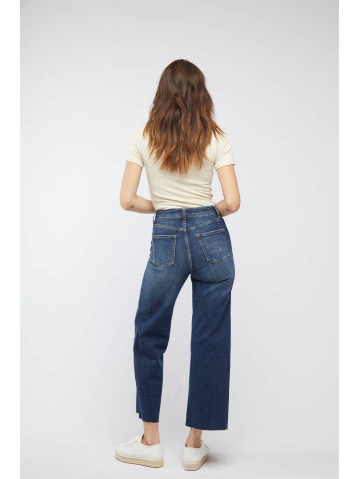 Oliver Logan - Wholesale Jeans - Women's - Aberdeen Ankle Crop High Rise Jean, Dark Aged Vintage
