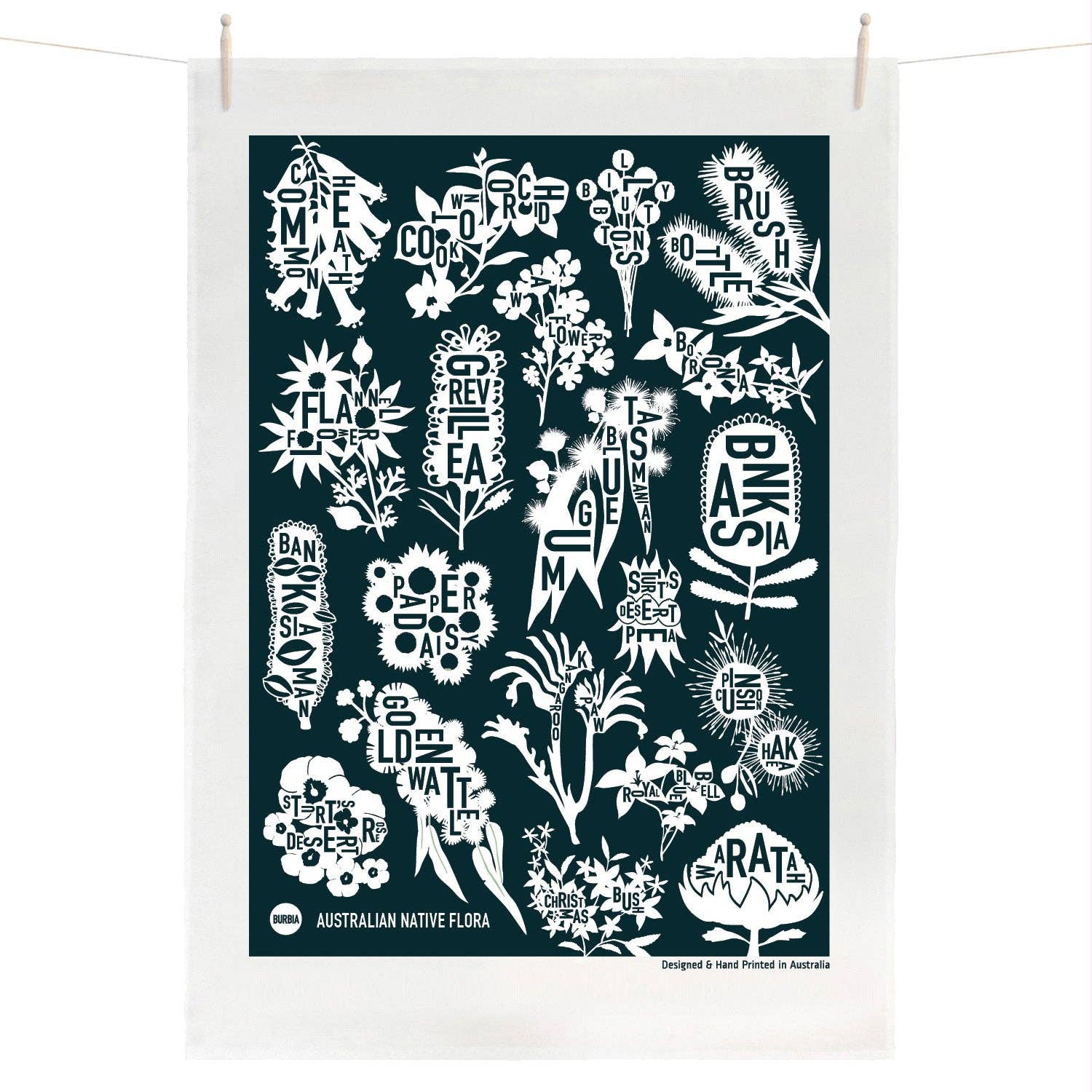 Burbia - Wholesale Tea Towel - Australian Native Flora Tea Towel0