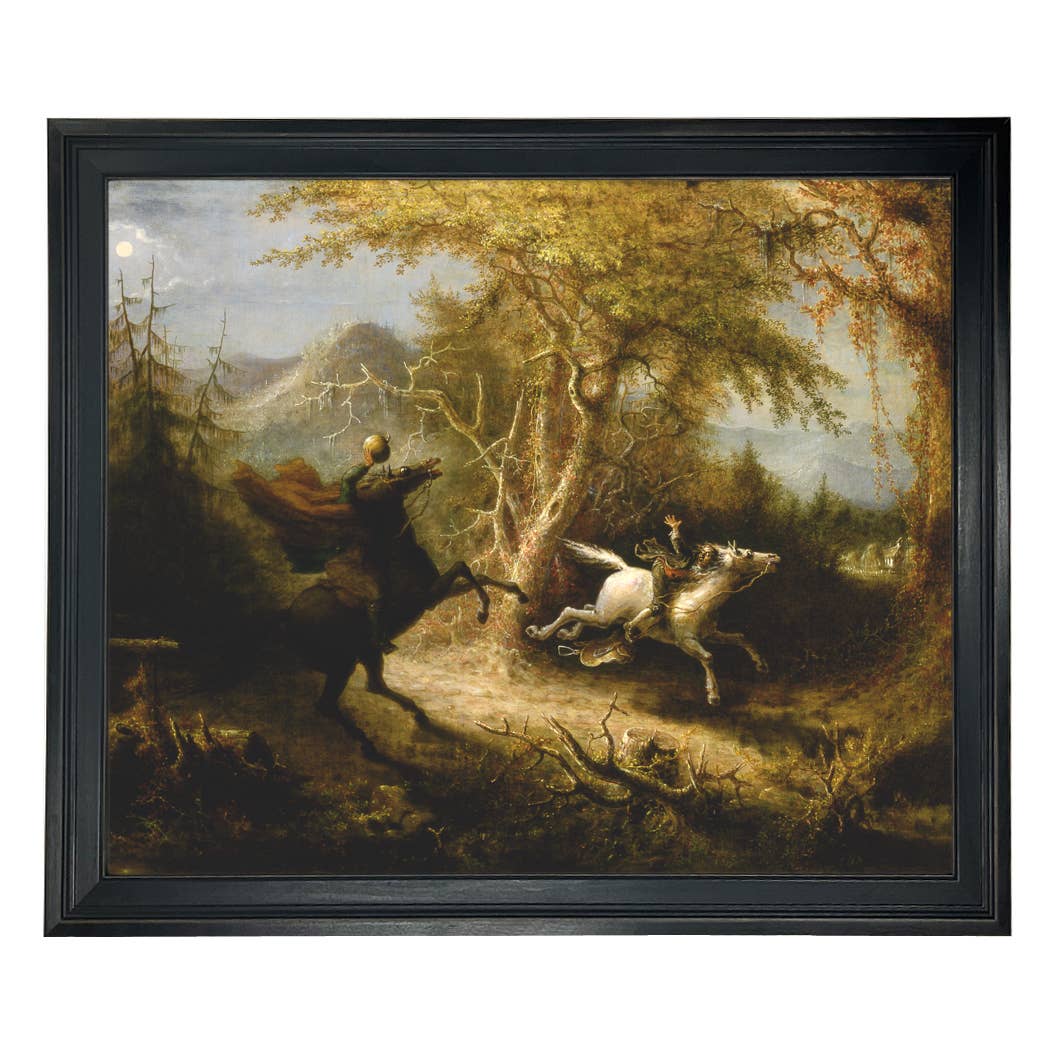Madison Bay Co. - Historical Home Decor Reproductions - Wholesale Schilderen/Tekenen - Schilderijafdruk van de Ruiter zonder Hoofd die Ichabod Crane Achtervolgt29