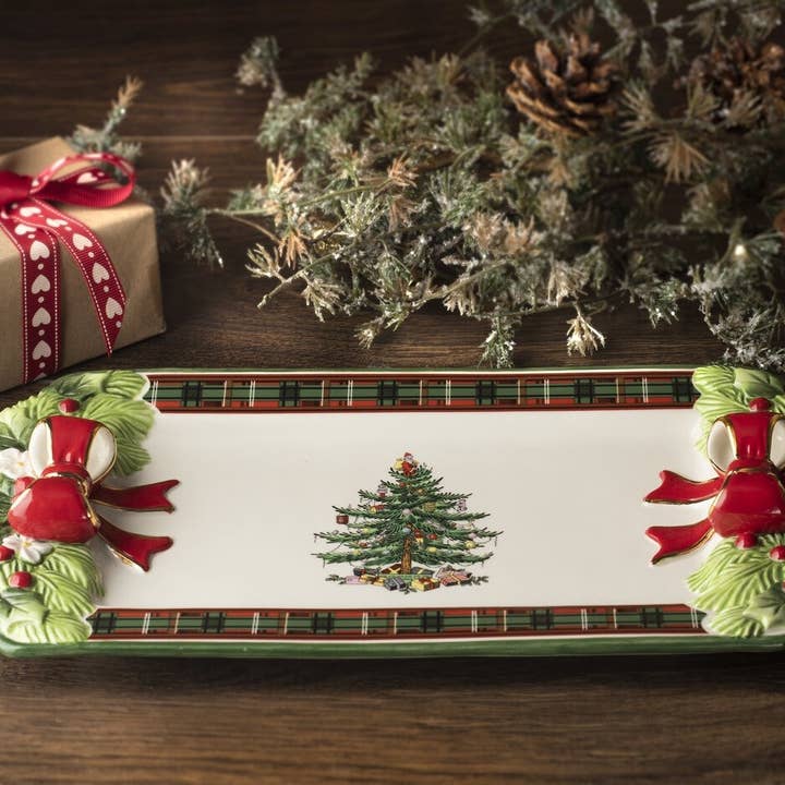 Portmeirion, Spode, Pimpernel, Nacthmann, Wrendale Designs - Wholesale Serving Tray - Spode Christmas Tree 2019 12 Inch Tartan Tray