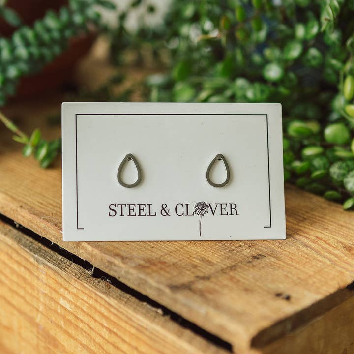 Steel & Clover - Wholesale Stud/Post Earrings - Teardrop Stud Earring