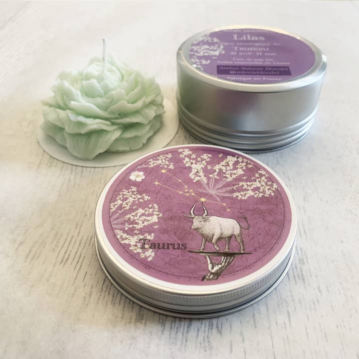 Vela perfumada en torno al tema astrológico de TAURO para venta al por mayor de sidonie blondel