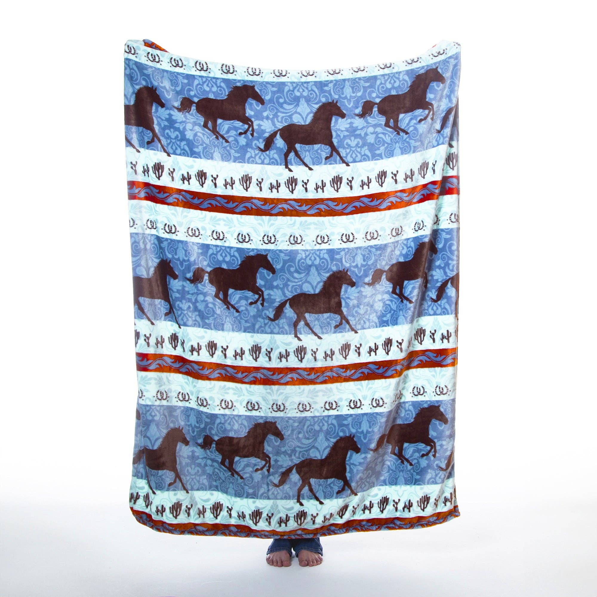 Carstens, Inc. - Wholesale Throw Blanket - Dancing Desert Horse Heavy Plush Throw2