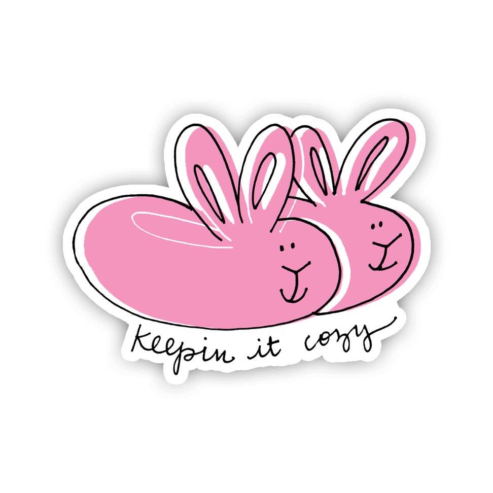 An Open Sketchbook - Wholesale Sticker - Keepin' It Cozy Bunny Slippers Sticker