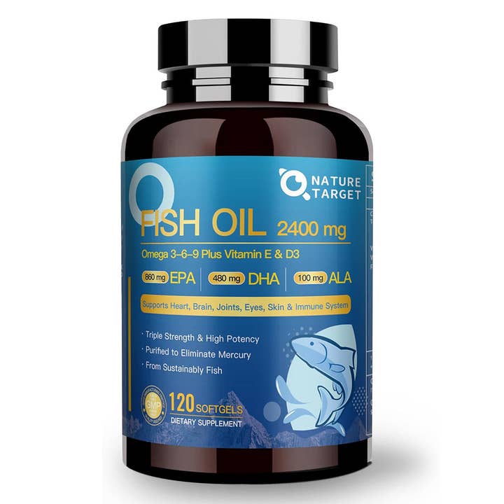 Fish Oil Supplements Softgels with Vitamin D3 & E - EPA & DHA & ALA for wholesale by Nature Target