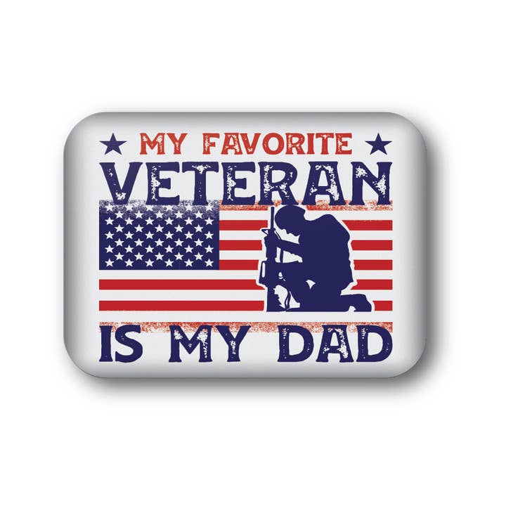 Magnet: Favorite Veteran Dad - Support The Cause for wholesale by BetterMagnets.com by Design Studio 88 Inc