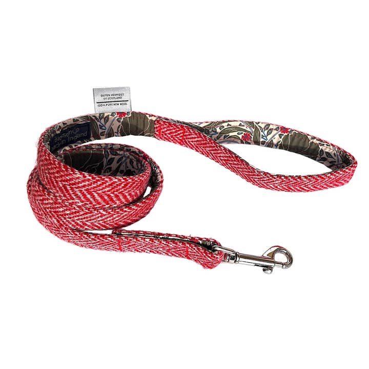 Sandray - Laisse pour chien en tweed Harris rouge pour la vente par BlossomCo