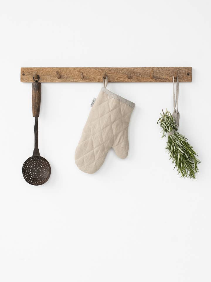 Ofenhandschuh aus natürlichem Leinen in Natur | Küchenset für den Großhandel von MagicLinen (We handle U.S. import procedures for you)