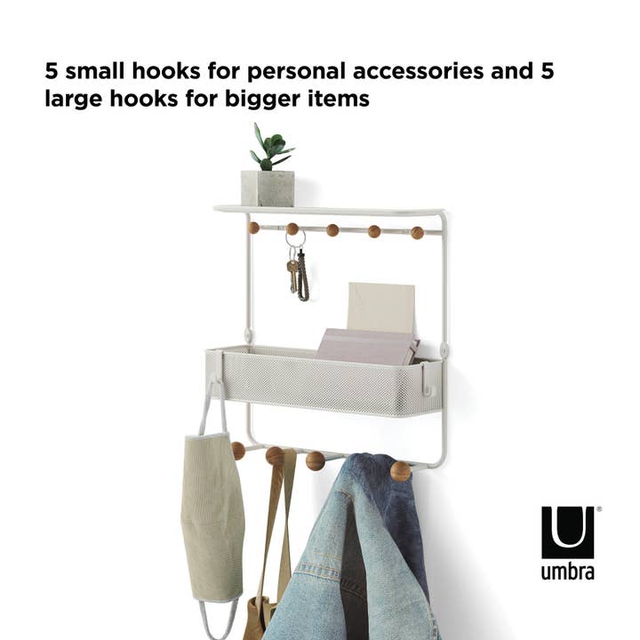 Umbra - Wholesale Wall Mounted Shelf - Estique Shelf with Hooks