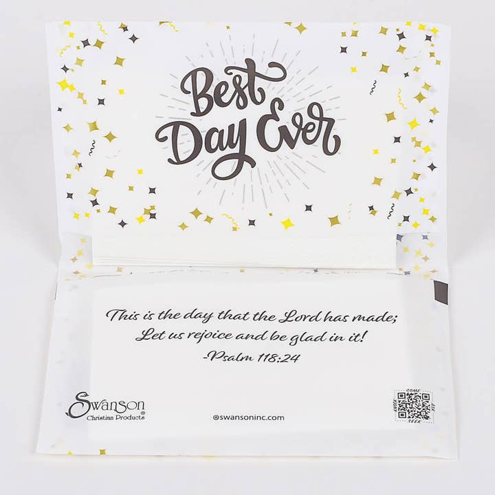 Swanson Christian Products - Wholesale Tissue Box - Tissue Packs - Best Day Ever - Pack of 302